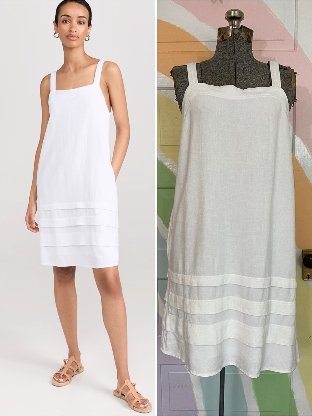NWT Splendid Celine White Linen Blend Classic Shift Dress Sz M 🧡🎀